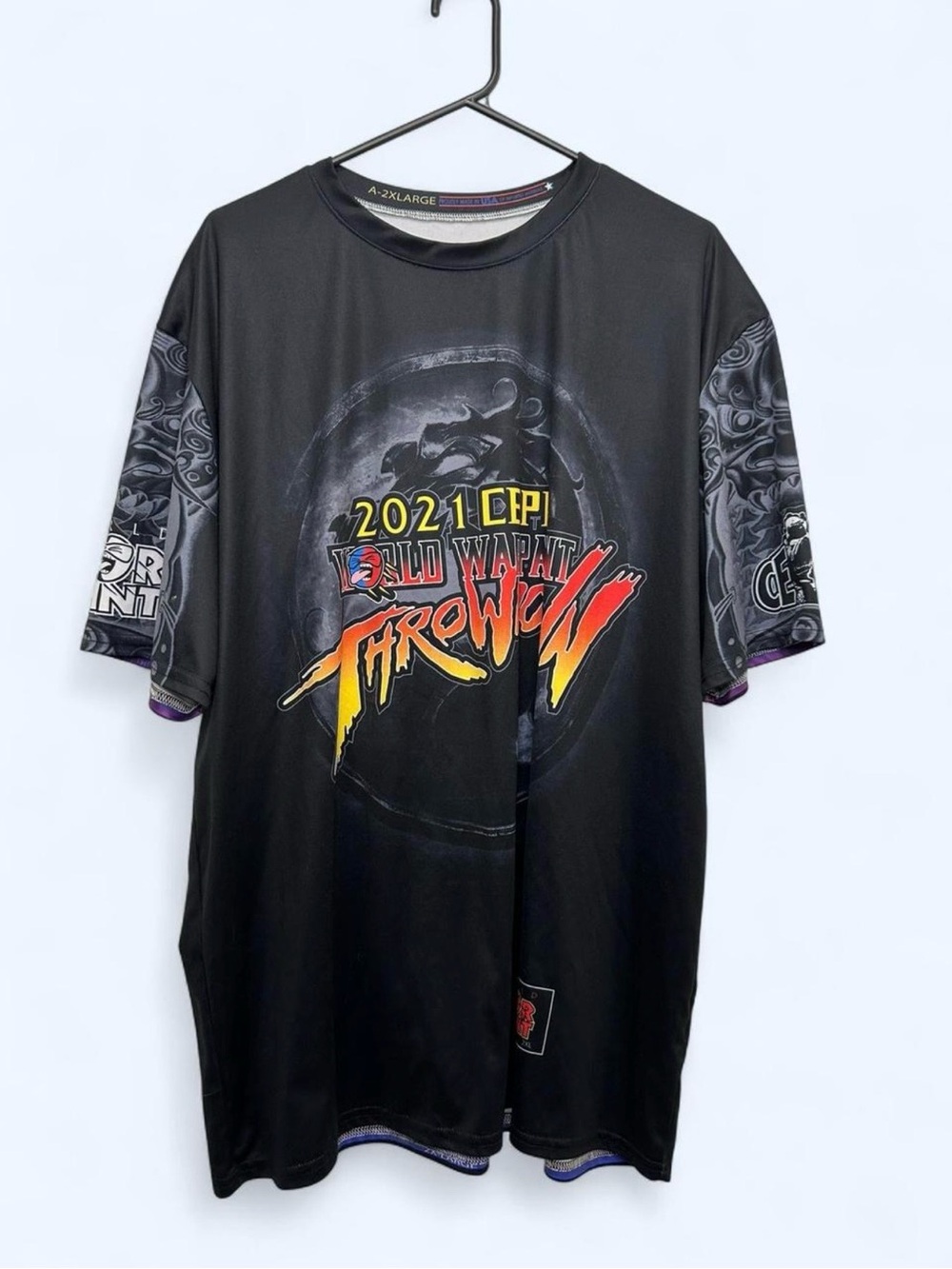 2021 CEPL World Warpaint Throwdown Paintball Jersey T-Shirt in Black Size 2XL